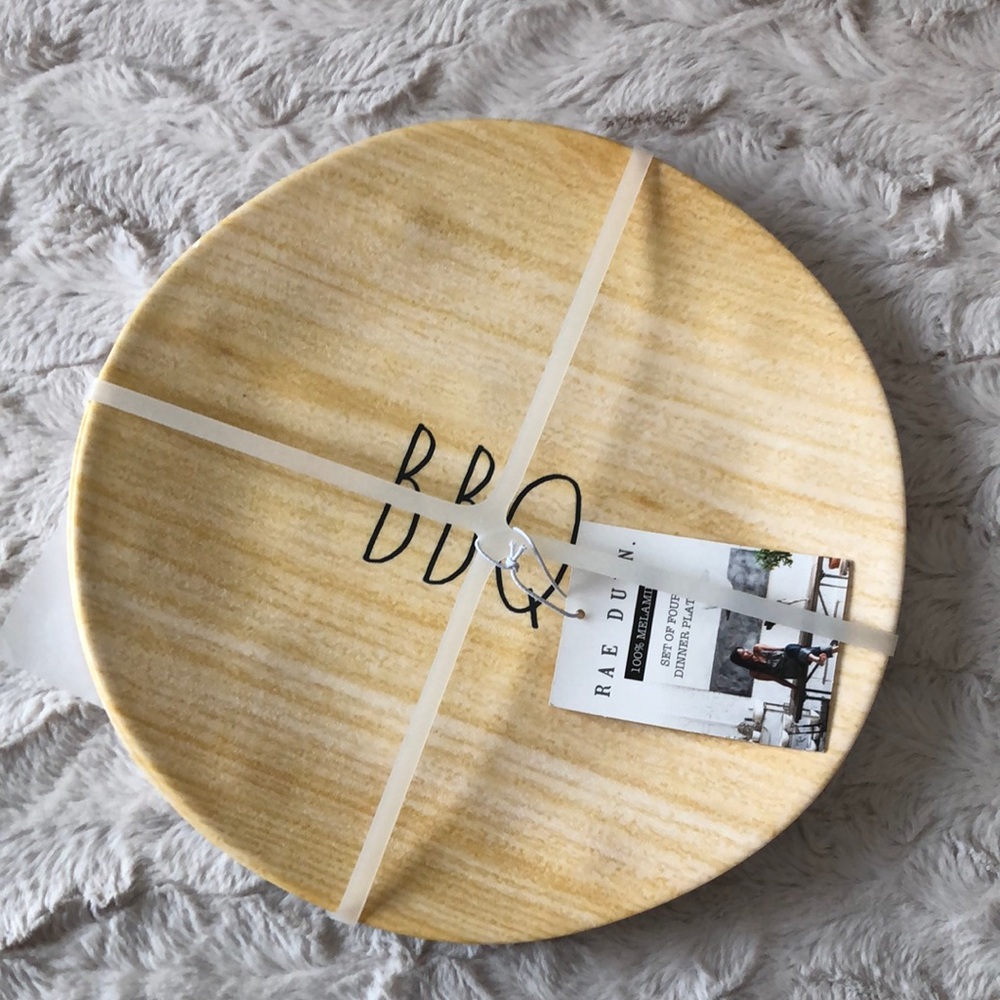 Rae Dunn BBQ. Melamine Dinner Plates
